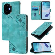 Custodia in pelle goffrata effetto pelle per Honor 300 5G (verde)