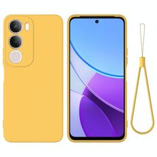 Per vivo Y29 5G Custodia per telefono antiurto in silicone liquido a tinta unita con copertura totale (giallo)