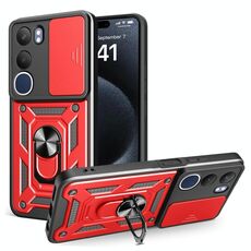 Per vivo Y19s Custodia per fotocamera scorrevole in TPU+PC (rosso)