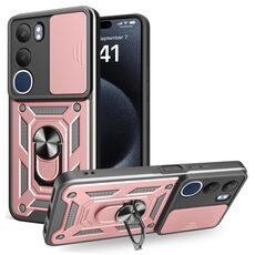 Per vivo Y19s Custodia per fotocamera scorrevole in TPU+PC (oro rosa)