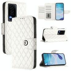 Custodia per telefono in pelle con texture rombica For Honor GT con cordino (bianco)