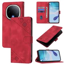 Per vivo Y300 5G Custodia in pelle goffrata con effetto pelle (rosso)