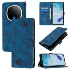 Per vivo Y300 5G Custodia in pelle goffrata con effetto pelle (blu)
