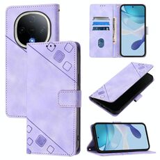 Per vivo Y300 5G Custodia in pelle goffrata con effetto pelle (viola chiaro)