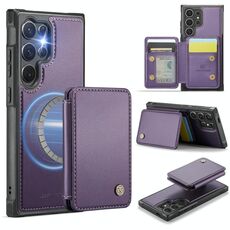 Per Samsung Galaxy S25 Ultra 5G JEEHOOD J05 Custodia per telefono in pelle con stile magnetico RFID (viola)