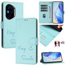 Per Honor 300 Pro 5G / 300 Ultra 5G Smile Embossing RFID Custodia in pelle per telefono (verde menta)