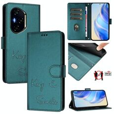 Per Honor 300 Pro 5G / 300 Ultra 5G Smile Embossing RFID Custodia in pelle per telefono (verde pavone)