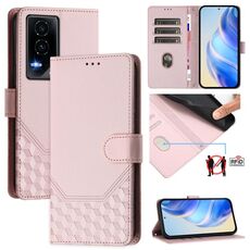 Custodia per telefono in pelle con stampa a nido d'ape RFID For Honor GT (rosa)