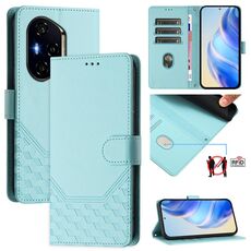 Per Honor 300 Pro 5G / 300 Ultra 5G Custodia per telefono in pelle con stampa a nido d'ape RFID (verde menta)
