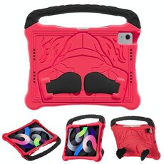 Per iPad Air 2022/2020 10.9 Custodia per tablet antiurto in EVA con supporto Boxing Series con tracolla (rosso nero)