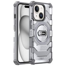 Per iPhone 15 wlons Explorer Series PC Hybrid TPU MagSafe Custodia magnetica (grigio)