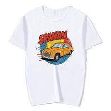 Maglietta a maniche corte in modal con scollo rotondo e stampa auto, stampa su richiesta, taglia: XXXXL (bianco)