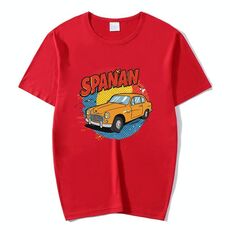 Maglietta a maniche corte in modal con scollo rotondo e stampa auto, stampa su richiesta, taglia: XXXXL (rosso)