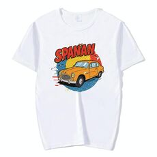 Maglietta a maniche corte in modal con scollo rotondo e stampa auto, stampa su richiesta, taglia: XXXXXL (bianco)