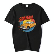 Maglietta a maniche corte in modal con scollo rotondo e stampa auto, stampa su richiesta, taglia: XXXXXL (nero)