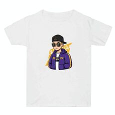 T-shirt a maniche corte in cotone con stampa hipster, estiva, larga, stampa su richiesta, taglia: S (bianco)