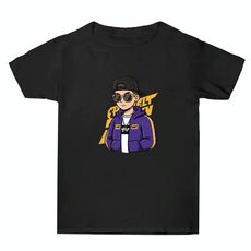 T-shirt a maniche corte in cotone con stampa hipster, estiva, larga, stampa su richiesta, taglia: M (nero)
