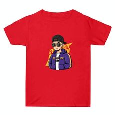 T-shirt a maniche corte in cotone con stampa hipster, estiva, larga, stampa su richiesta, taglia: XXL (rosso)