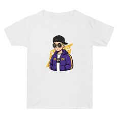 T-shirt a maniche corte in cotone con stampa hipster, estiva, larga, stampa su richiesta, taglia: XXXL (bianco)