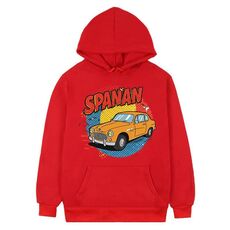 Felpa con cappuccio in pile stampato con stampa auto, stampa su richiesta, taglia: XXXL (rosso)