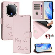 Per vivo Y300 5G Smile Embossing RFID Custodia in pelle per telefono (rosa)