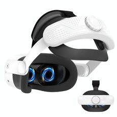 Per Meta Quest 3S VR Headset Elite Head Strap Fascia regolabile Comfort Decompression (grigio bianco)