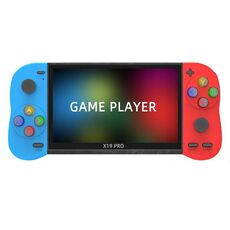 Console di gioco portatile X19 Pro con schermo da 5,1 pollici, supporta l'uscita TV AV con scheda di memoria da 8 GB (blu + rosso)