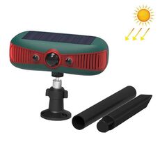N911Y Allarme solare esterno Sensore a infrarossi Suono e luce Repellente per animali (rosso)