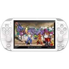 Console di gioco portatile A3 da 4,3 pollici con telecamera, supporta doppie maniglie/uscita TV/10 simulatori integrati 8G (bianco)