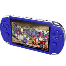 Console di gioco portatile A3 da 4,3 pollici con telecamera, supporta doppie maniglie/uscita TV/10 simulatori integrati 8G (blu)
