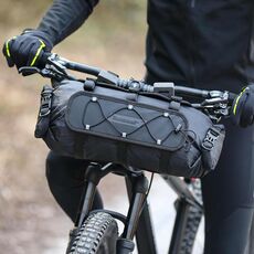 Rhinowalk RK9300 Borsa anteriore per bicicletta da esterno impermeabile di grande capacità Borsa da appendere alla bicicletta (nera)