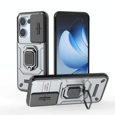 Per OPPO Reno13 5G Global Sliding Camshield TPU + PC Custodia antiurto per telefono con supporto (grigio)