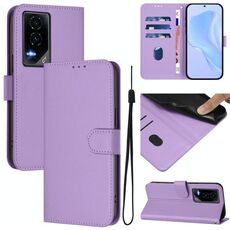 Custodia per telefono in pelle tinta unita For Honor GT Skin Feel con cordino (viola lavanda)