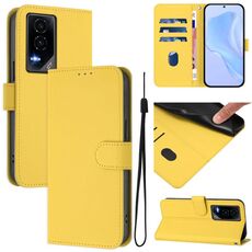 Custodia per telefono in pelle tinta unita For Honor GT Skin Feel con cordino (giallo limone)