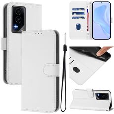 Custodia per telefono in pelle tinta unita For Honor GT Skin Feel con cordino (bianco)