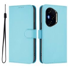 Per Honor 300 Pro / 300 Ultra Custodia in pelle tinta unita con cordino (blu cielo)
