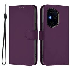 Per Honor 300 Pro / 300 Ultra Custodia in pelle tinta unita con cordino (viola)