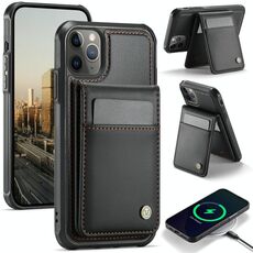 Per iPhone 11 Pro Max JEEHOOD J06 British Style RFID MagSafe Card Bag PU Custodia per telefono (nero)