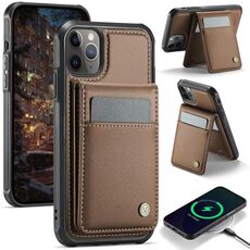Per iPhone 11 Pro JEEHOOD J06 Custodia per telefono in PU con porta carte RFID MagSafe in stile britannico (marrone)
