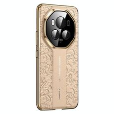Custodia per telefono cellulare in pelle liscia per Honor Magic6 Cloud Dragon Pattern (oro)