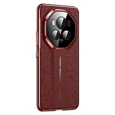 Custodia per telefono cellulare in pelle liscia per Honor Magic6 Cloud Dragon Pattern (rosso)