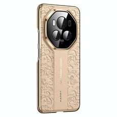 Custodia per telefono cellulare in pelle liscia per Honor Magic6 Pro Cloud Dragon Pattern PC (oro)