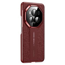 Custodia per telefono cellulare in pelle liscia per Honor Magic6 Pro Cloud Dragon Pattern PC (rosso)