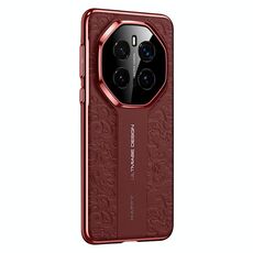 Custodia per telefono cellulare in pelle liscia per Honor Magic7 Pro Cloud Dragon Pattern PC (rosso)