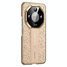 Custodia per telefono cellulare in pelle liscia per Honor X50 Cloud Dragon Pattern PC (oro)