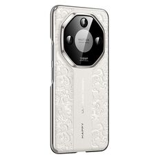 Custodia per telefono cellulare in pelle liscia per Honor X50 Cloud Dragon Pattern PC (bianca)