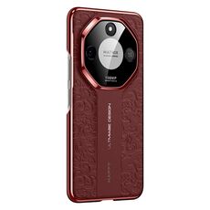 Custodia per telefono cellulare in pelle liscia per Honor X60 Cloud Dragon Pattern PC (rosso)