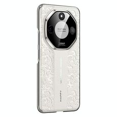 Custodia per telefono cellulare in pelle liscia per Honor X60 Cloud Dragon Pattern PC (bianca)