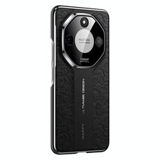 Custodia per telefono cellulare in pelle liscia per Honor X60 Cloud Dragon Pattern PC (nera)