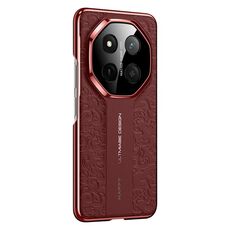 Per Honor X60 Pro Custodia per telefono in pelle liscia con motivo a drago cloud (rosso)
